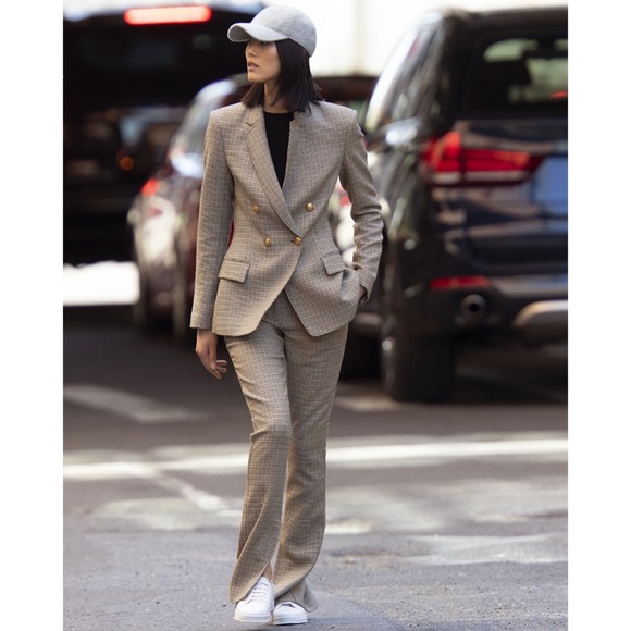 A.L.C Javier Split Flare-Leg Houndstooth Pants - Picture 3 of 12